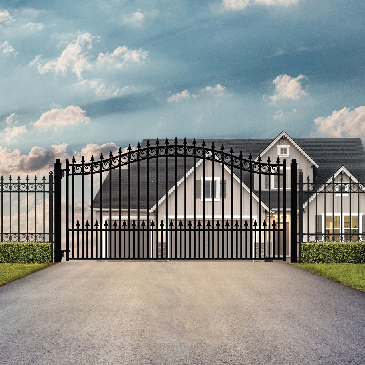 Aleko Steel Single Swing Driveway Gate - PRAGUE Style - 14 x 6 Feet - Image 6