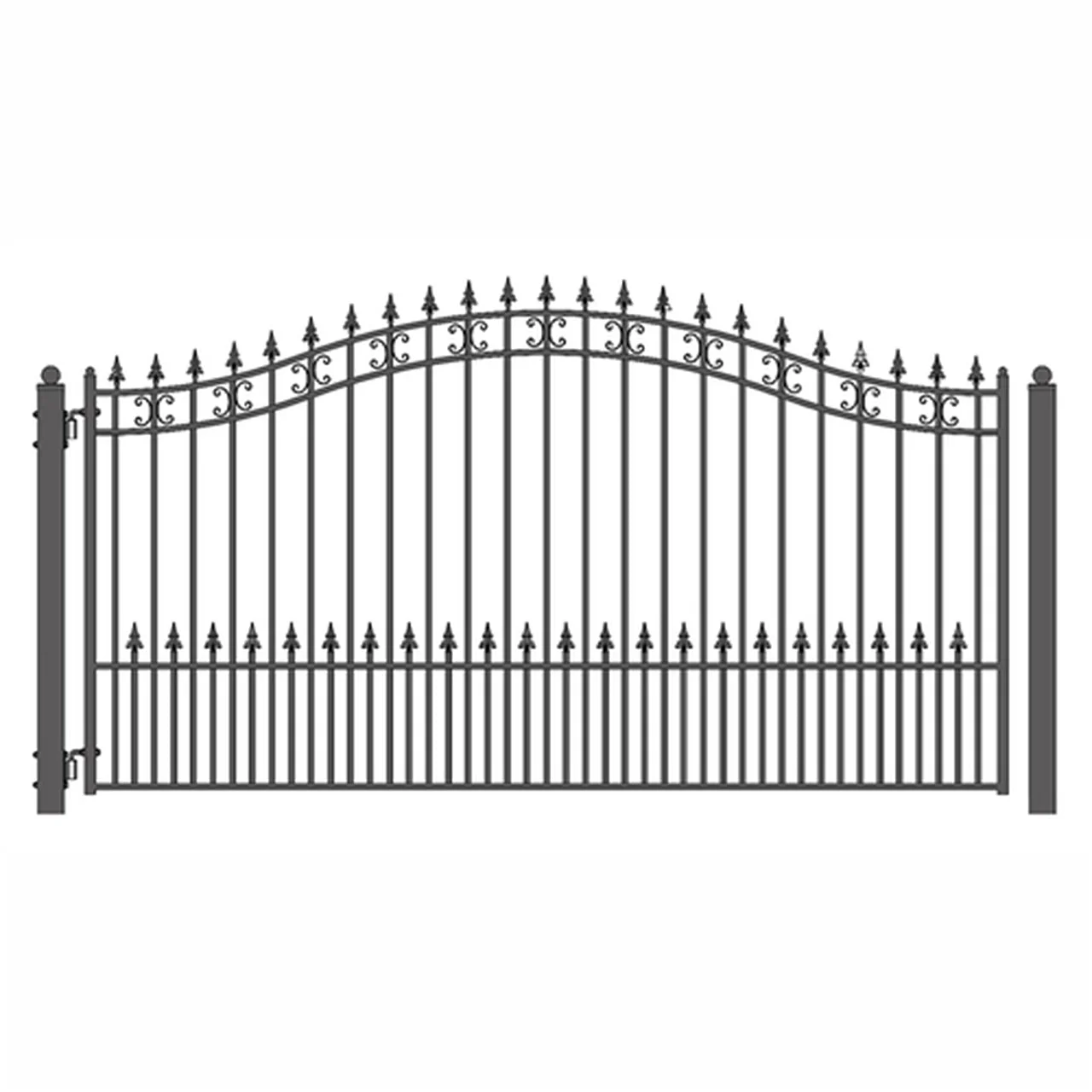 Aleko Steel Single Swing Driveway Gate - ST.PETERSBURG Style - 12 x 6 Feet