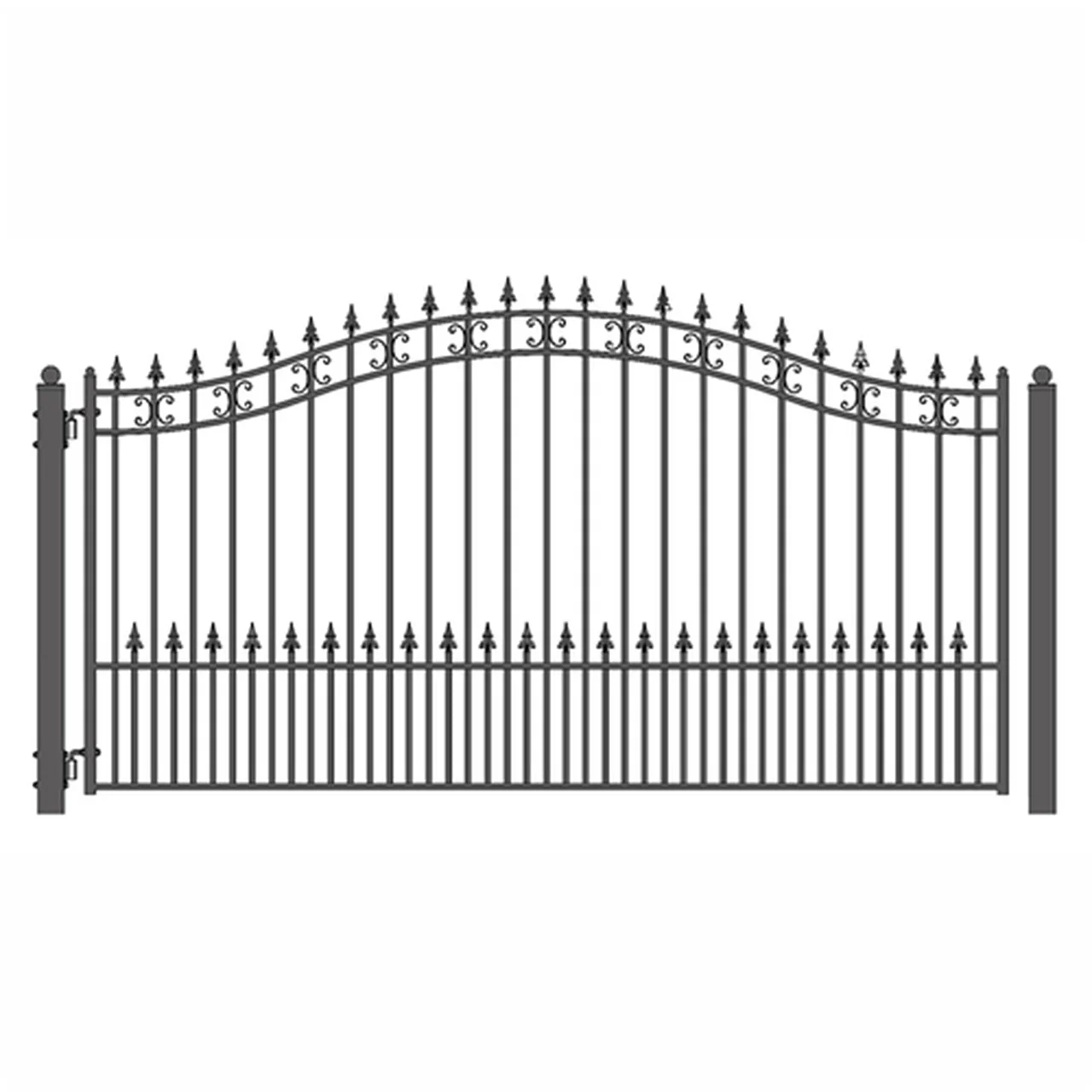 Aleko Steel Single Swing Driveway Gate - ST.PETERSBURG Style - 16 x 6 Feet