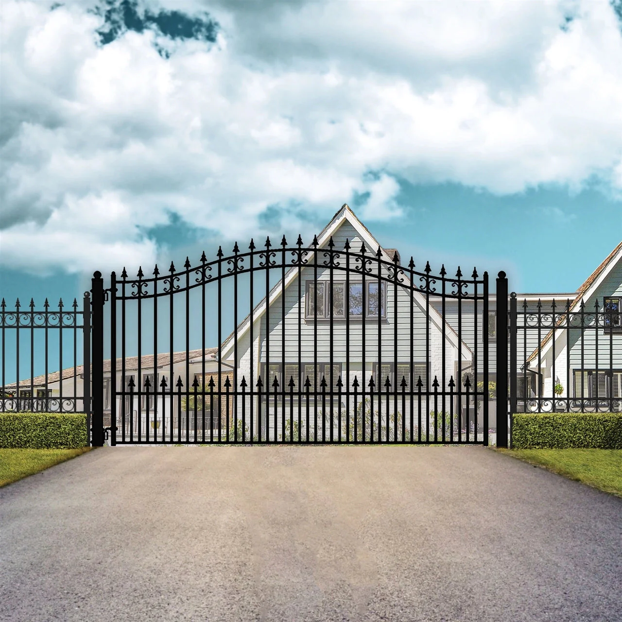 Aleko Steel Single Swing Driveway Gate - ST.PETERSBURG Style - 18 x 6 Feet - Image 7
