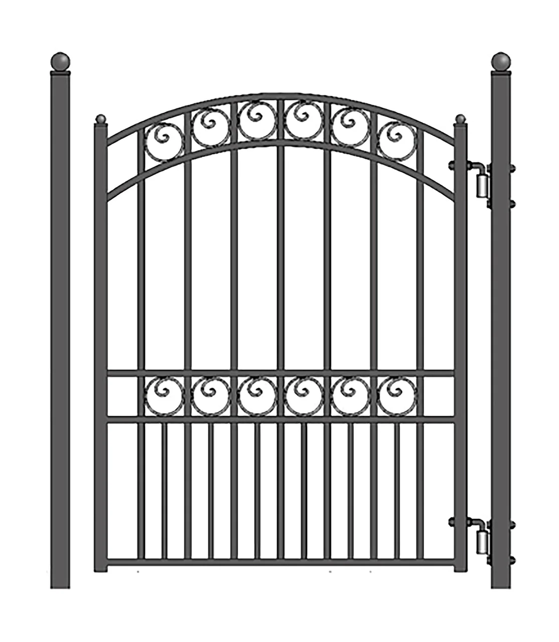 Aleko Steel Sliding Driveway Gate - 14 ft with Pedestrian Gate - 5 ft - PARIS Style - Image 3