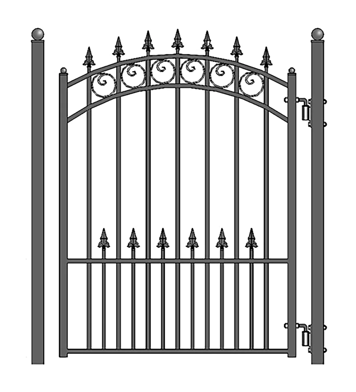 Aleko Steel Sliding Driveway Gate - 14 ft with Pedestrian Gate - 5 ft - PRAGUE Style - Image 3