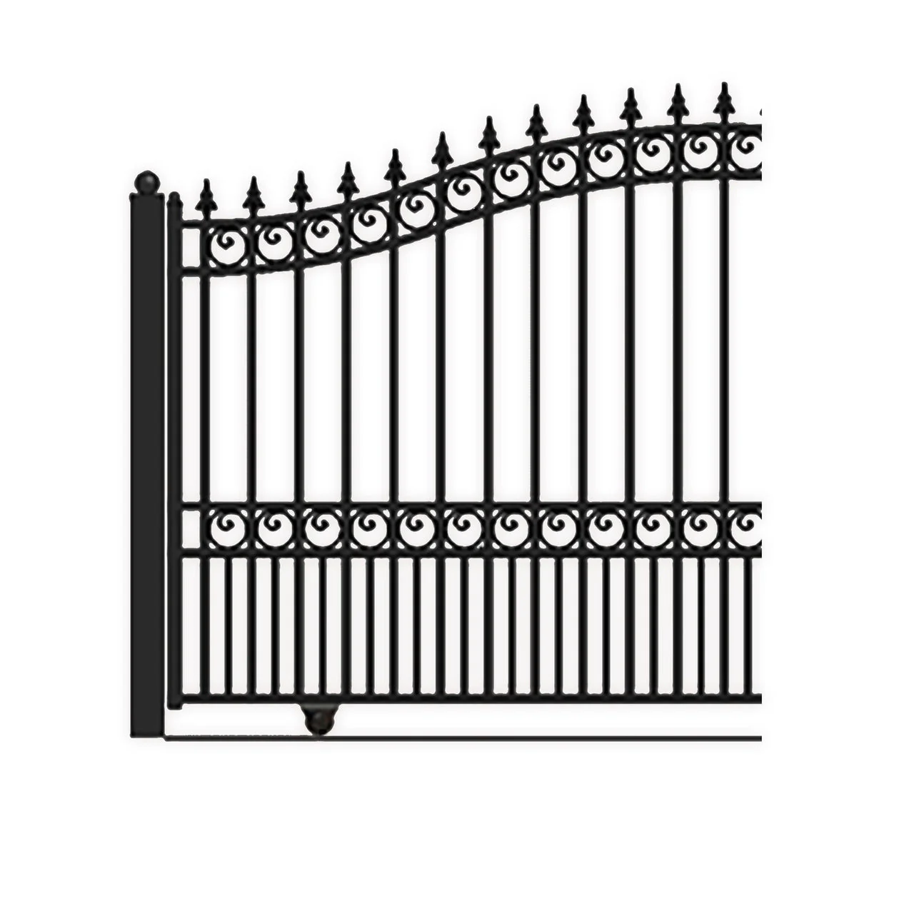 Aleko Steel Sliding Driveway Gate - LONDON Style - 14 x 6 Feet - Image 2