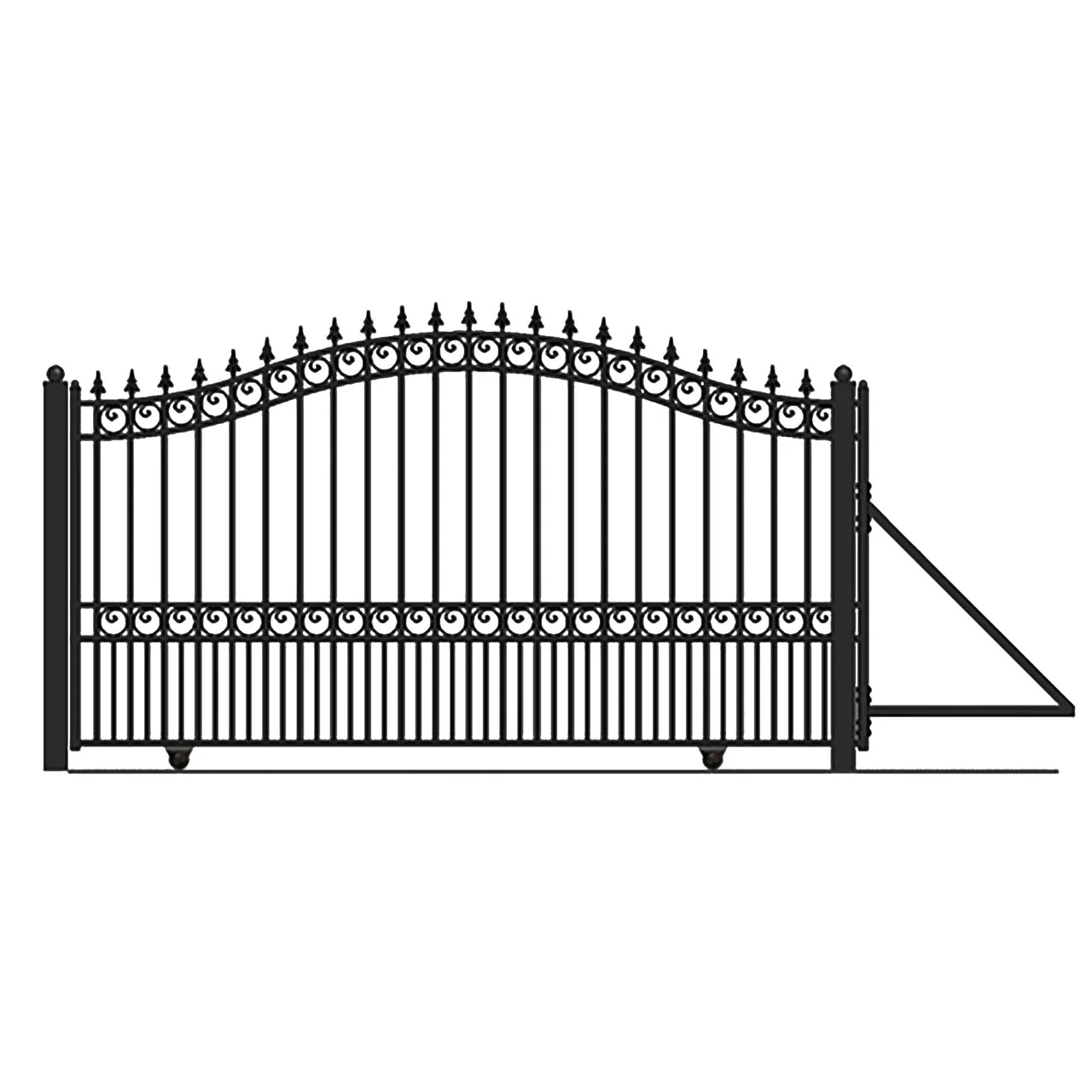 Aleko Steel Sliding Driveway Gate - LONDON Style - 16 x 6 Feet