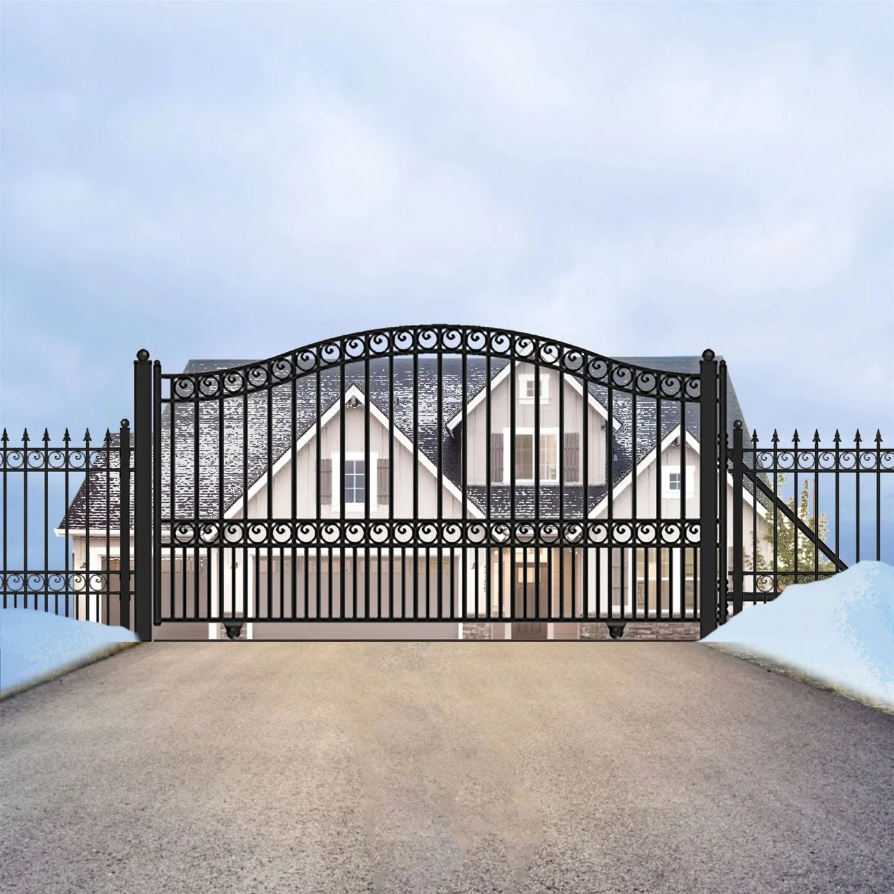 Aleko Steel Sliding Driveway Gate - PARIS Style - 18 x 6 Feet - Image 9