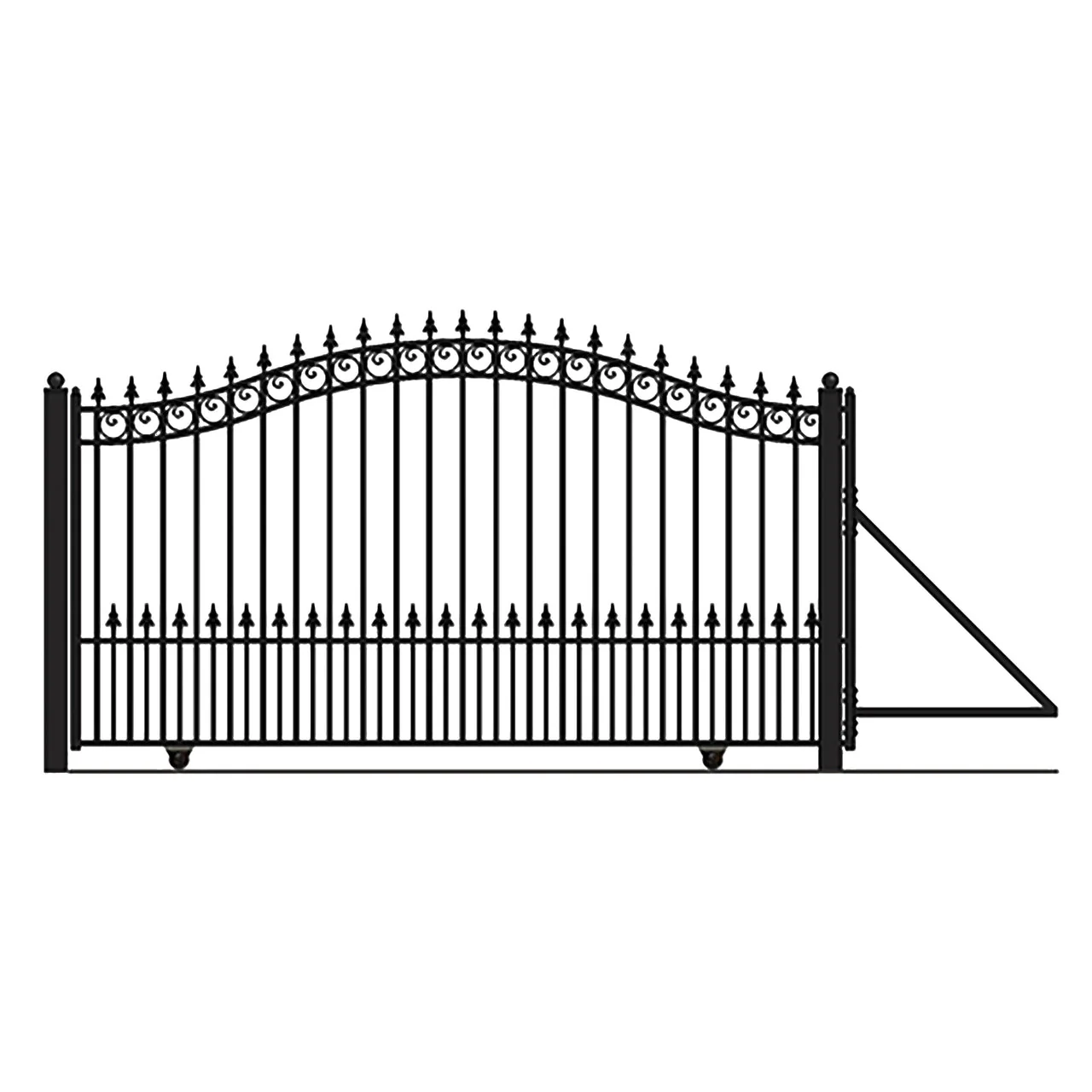 Aleko Steel Sliding Driveway Gate - PRAGUE Style - 16 x 6 Feet