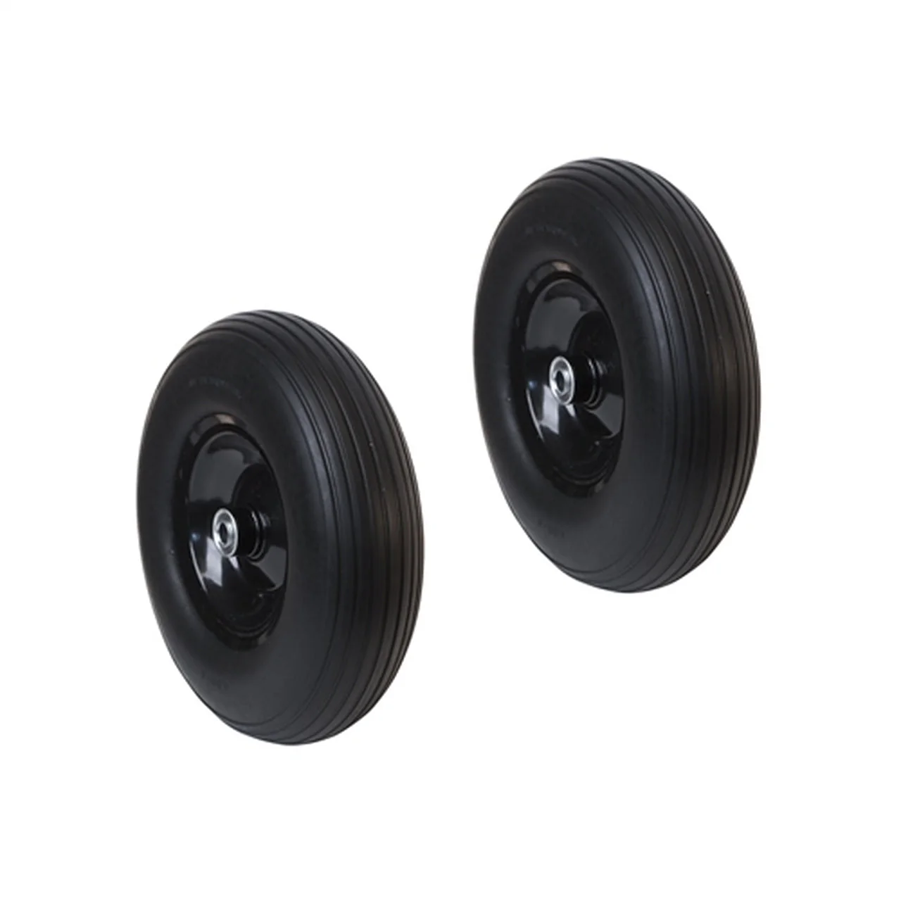Aleko Tools No Flat Replacement Wheel for Wheelbarrow - 13 Inch - Black - Set of 2