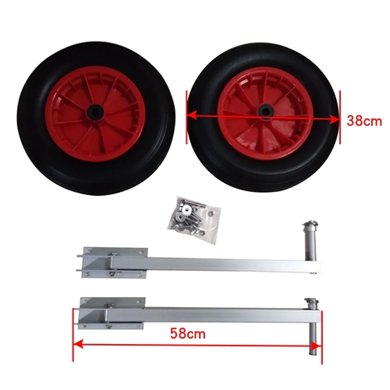 Aleko Tools Pair of Heavy Duty Aluminum Alloy Wheels for Inflatable Boats - Image 2
