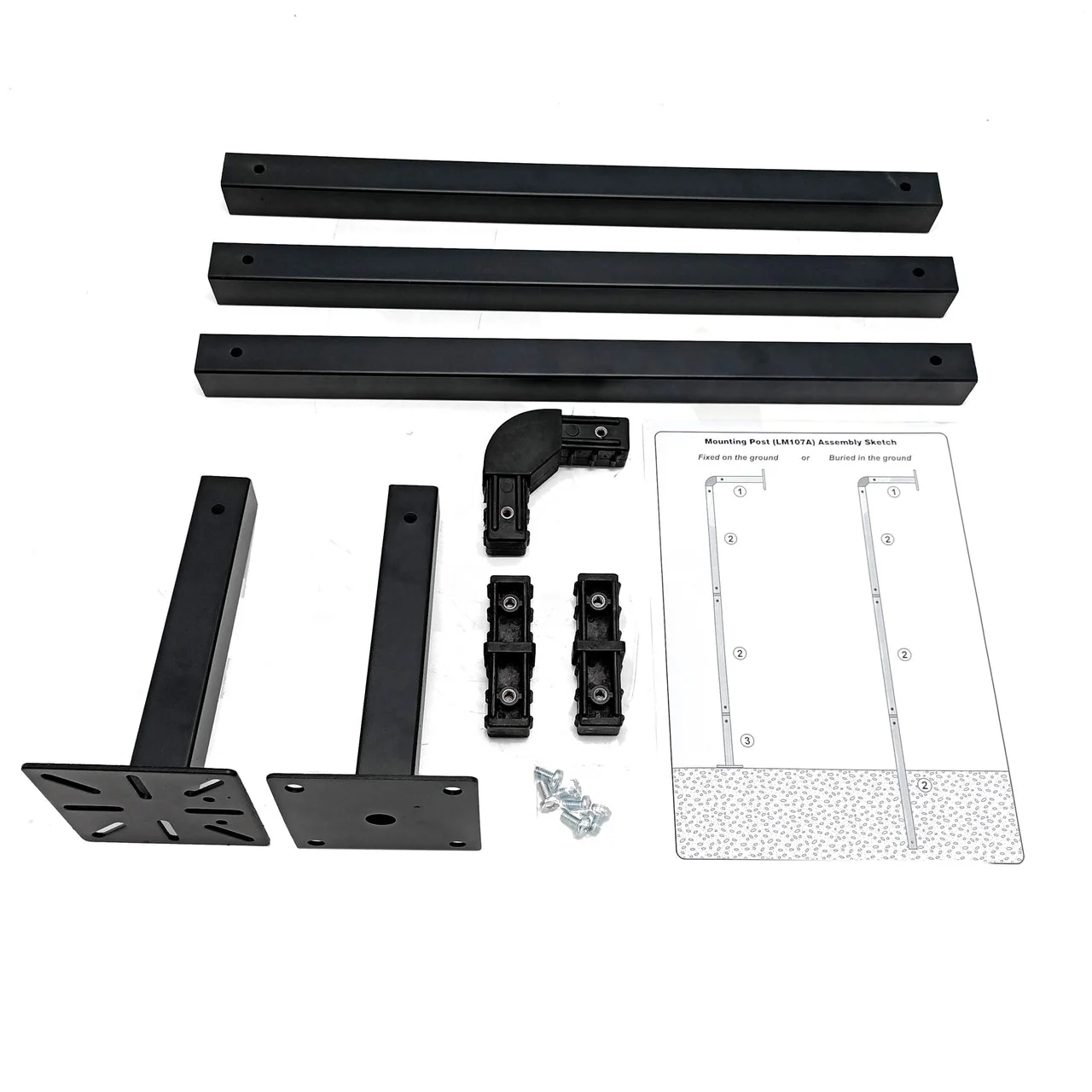 Aleko Universal Keypad Gooseneck Mounting Post - Black - Image 5