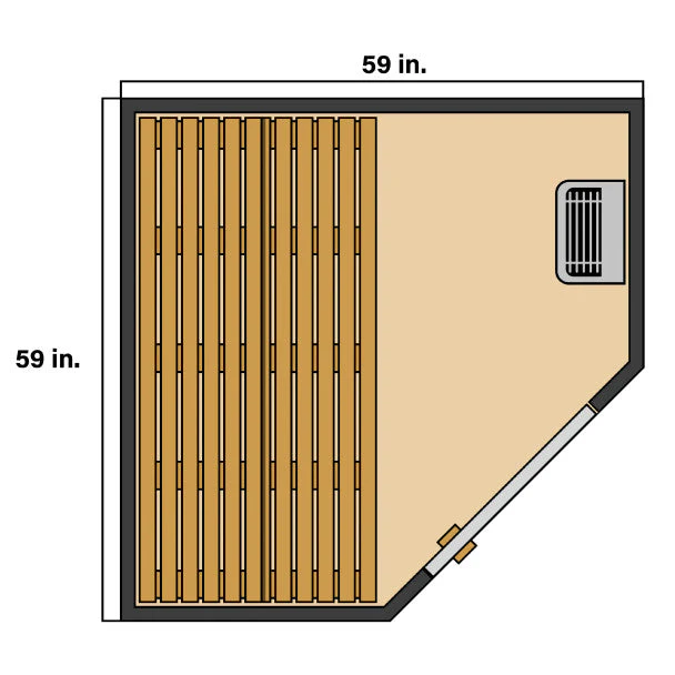 Aleko Viola Canadian Hemlock Traditional Indoor Sauna - 3-4 Person - SHEM4BLACK-AP - Image 5