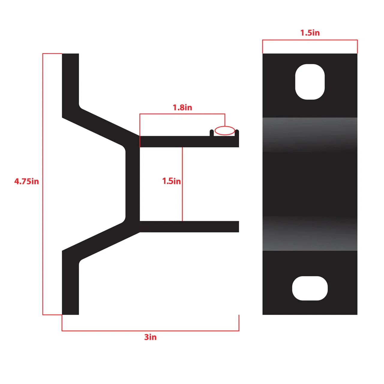 Aleko Wall Bracket for Retractable and Motorized Half Cassette Awnings - Dark Gray - Set of 2 - Image 6