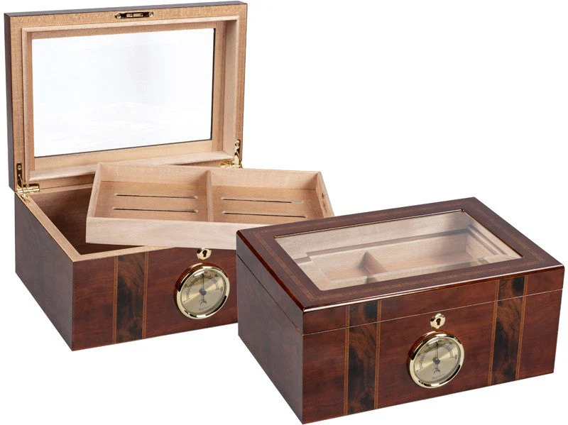 Prestige Import Group Ambassador Dark Mahogany Desktop Humidor with Spanish Cedar Lining