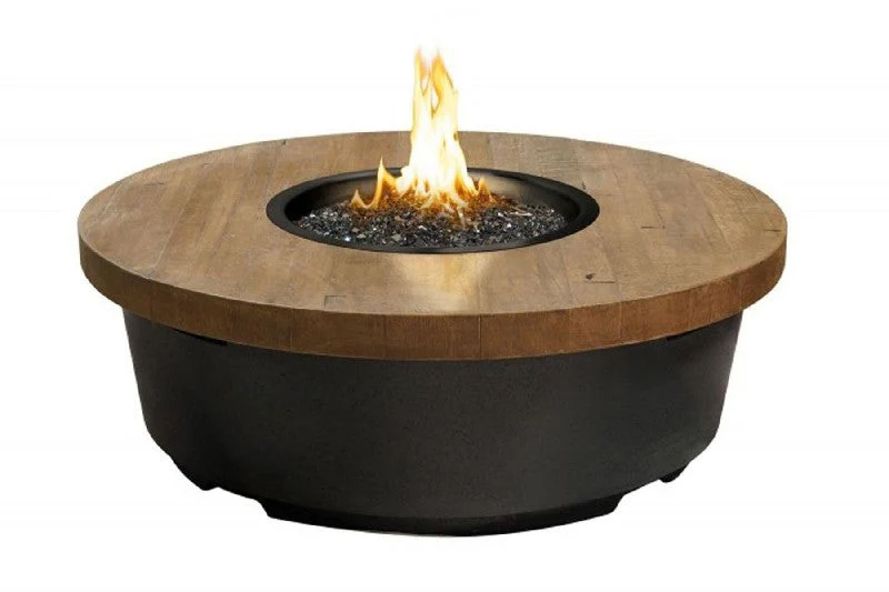 American Fyre Designs Reclaimed Wood 15 1/2 Inch Contempo Round Firetable