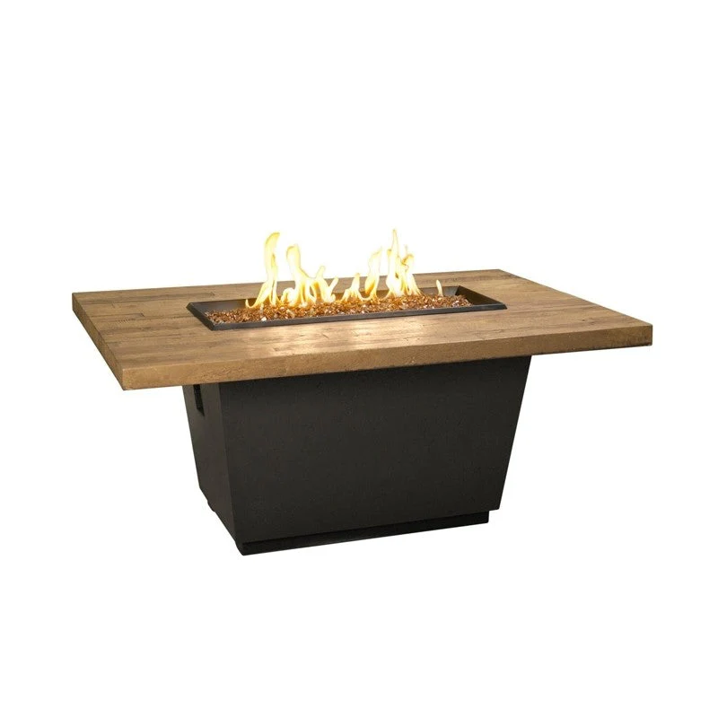 American Fyre Designs Reclaimed Wood 24 Inch Cosmo Rectangle Firetable