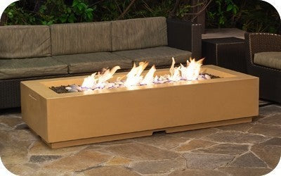 American Fyre Designs 72 Inch Louvre Long Rectangle Firepit