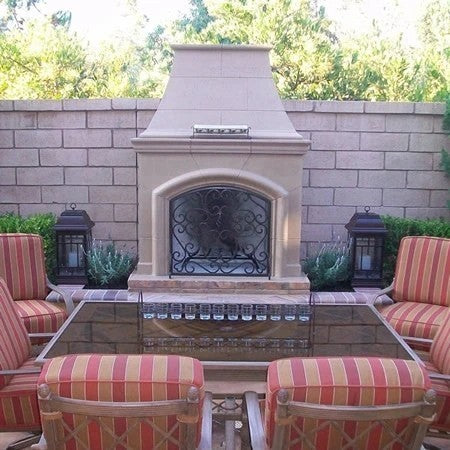 American Fyre Designs 87 Inch Vent-Free Free-Standing Outdoor Phoenix Fireplace, 16 Inch Radiused Bullnose, Key Value on the RIGHT/Gas - Image 2