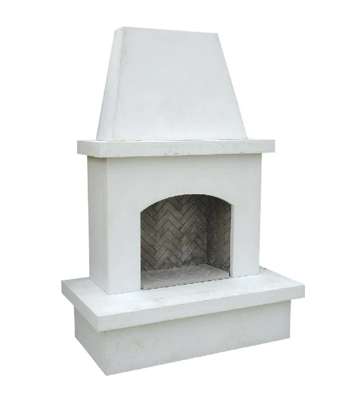 American Fyre Designs 96 inch Vented Free-Standing Outdoor Contractor's Model Fireplace - White Concrete - Image 2
