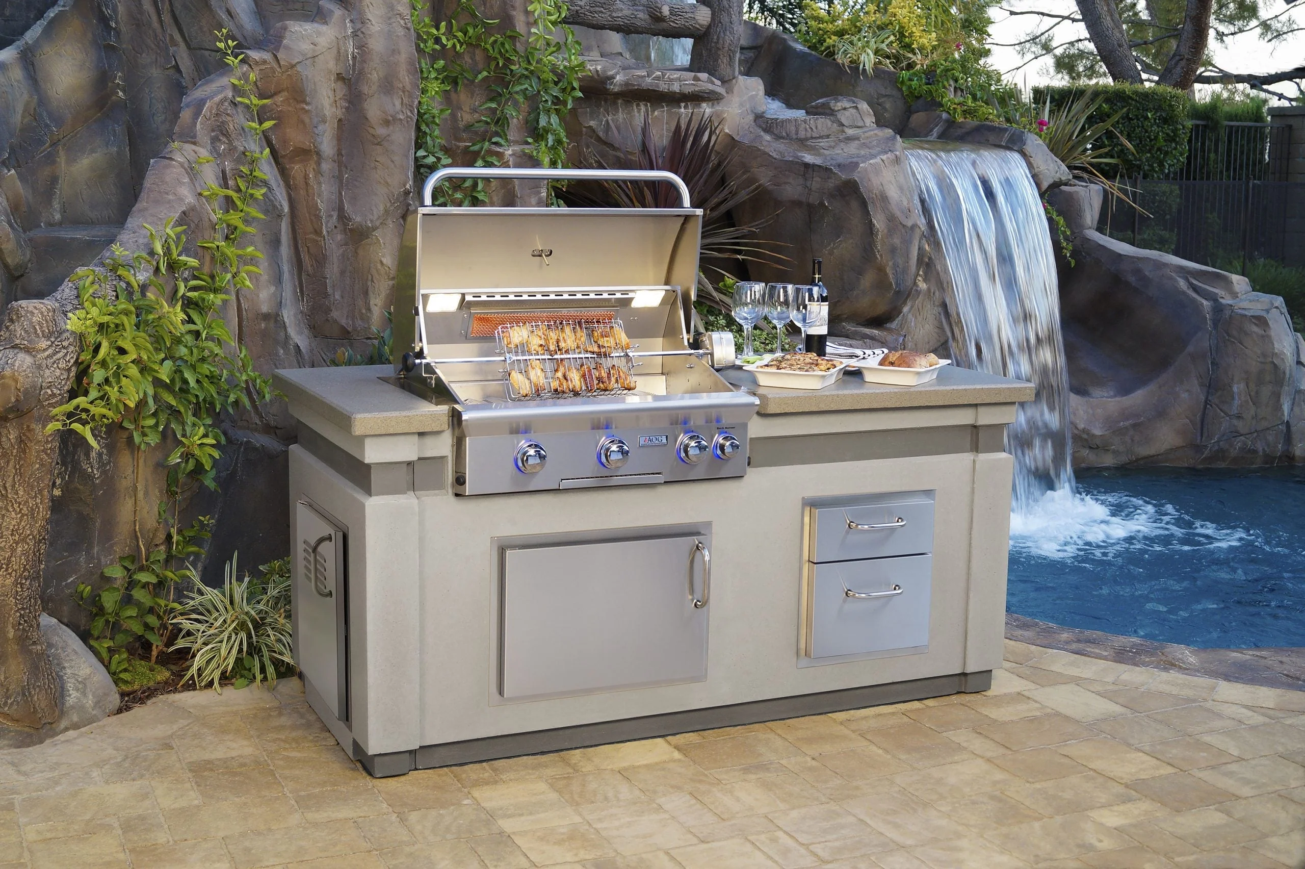 American Outdoor Grill Ready-to-Assemble 6-Foot Outdoor Kitchen BBQ Island Bundle with L-Series 30-Inch Gas Grill - Image 3