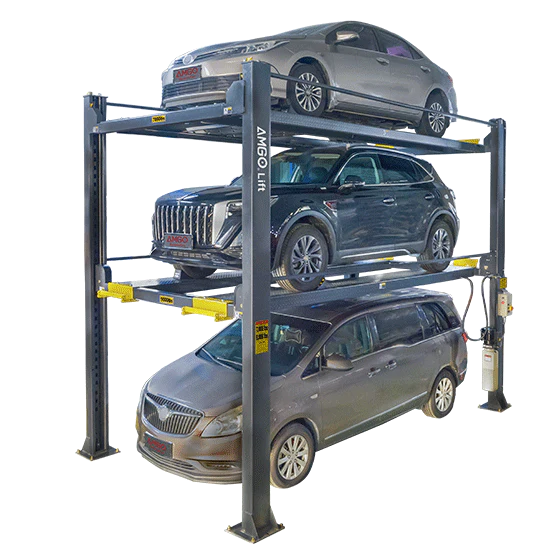 AMGO 4097X Triple Parking Lift Four-Post Embedded Platform System