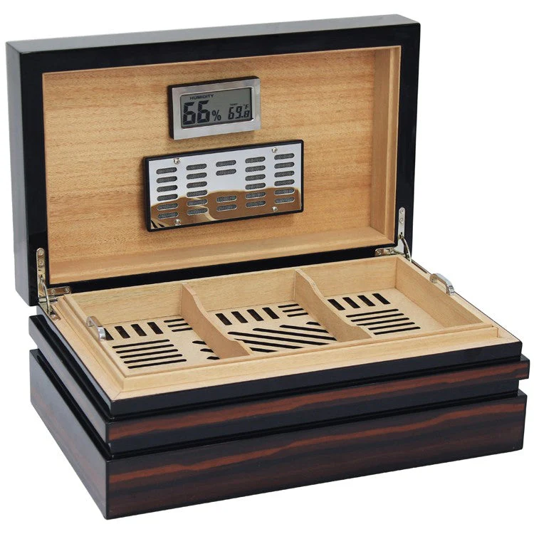 Prestige Import Group BastionBloc Ebony Lacquer Desktop Cigar Humidor with Cedar - Image 3