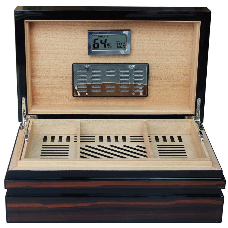 Prestige Import Group BastionBloc Ebony Lacquer Desktop Cigar Humidor with Cedar - Image 5