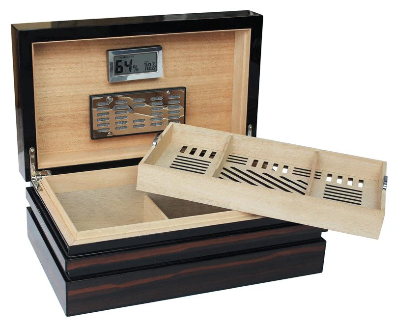 Prestige Import Group BastionBloc Ebony Lacquer Desktop Cigar Humidor with Cedar - Image 6