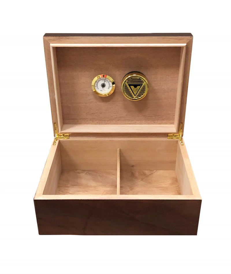 Prestige Import Group Bellevue 50-60 Count Mahogany Lacquer Desktop Cigar Humidor With Hygrometer