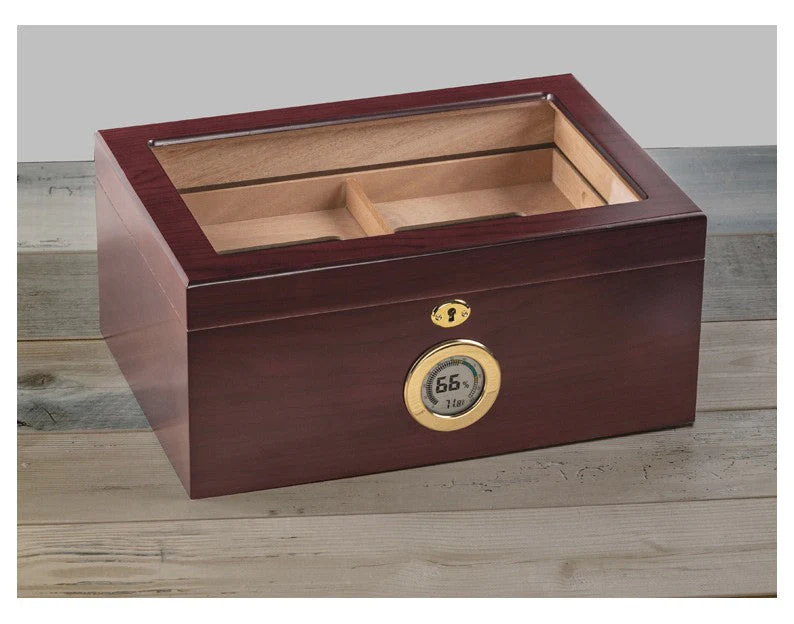 Prestige Import Group Desktop Medium Size Humidors Berkeley Digital Cherry Desktop Humidor with External Digital Hygrometer - Image 4
