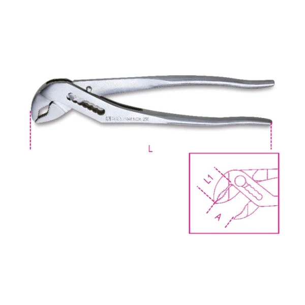 Beta Tools 1048INOX Slip Joint Pliers Boxed Joints Stainless Steel - Image 2