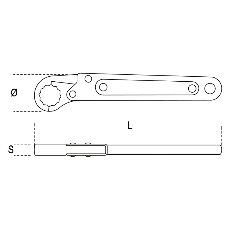 Beta Tools 120 Ratchet Single-Ended Bi-Hex Wrench - Image 2