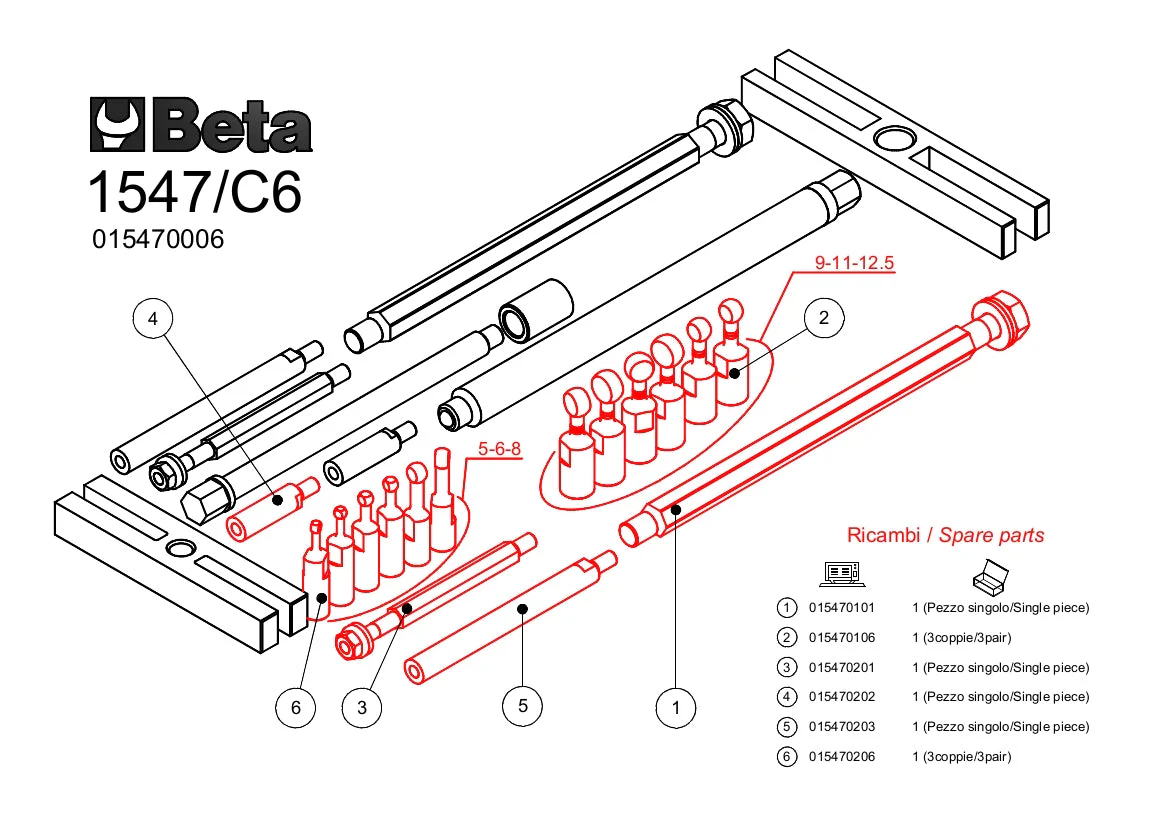 Beta Tools 1547/C6 Dummy Ball Bearing Extractor Set in Case - Image 5