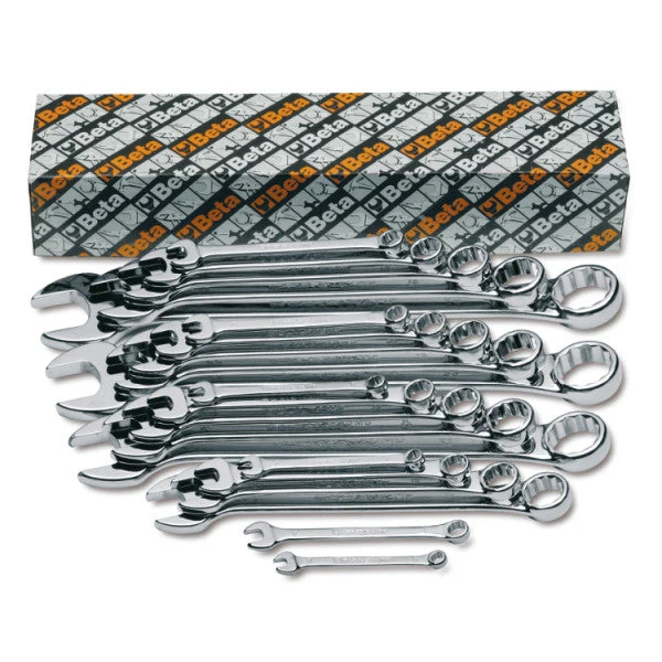Beta Tools 42MP/S Combination Wrench Set Bright Chrome-Plated Assorted