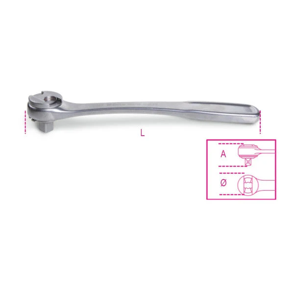 Beta Tools 920/55INOX 1/2-inch Drive Reversible Stainless Steel Ratchet 72-Tooth