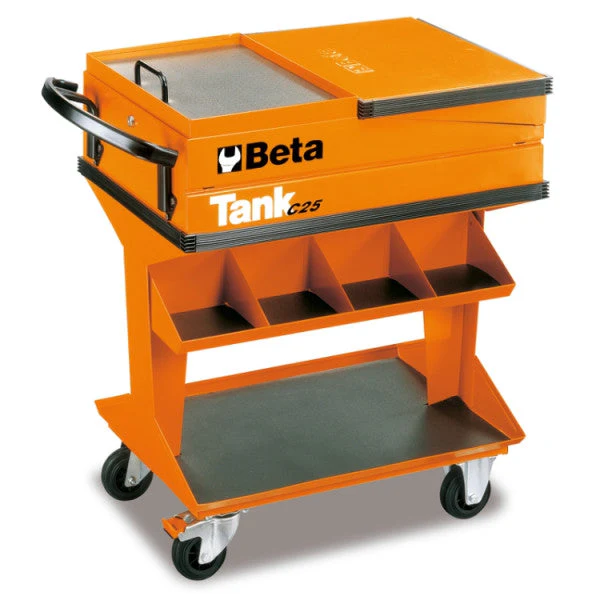 Beta Tools C25 Tank Trolley with Shelf Mobile Tool Cart