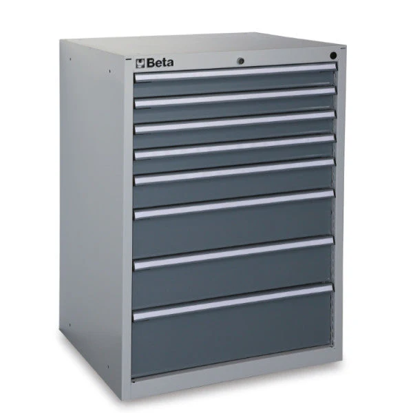 Beta Tools C35/8GM Industrial Tool Chest with 8 Drawers Grey