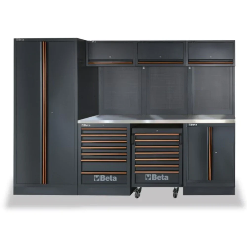 Beta Tools C45PRO Master Garage Cabinet System with Mobile Cart (116" - C45PRO XMA)