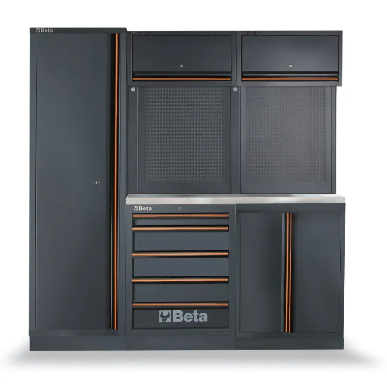 Beta Tools C45PRO Standard Garage Cabinet System with 5-Drawers & Locker (77" - C45PRO BX)