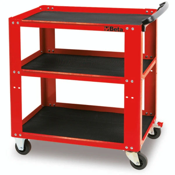 Beta Tools C51 3-Shelf Workshop Trolley with Rubber Tops - Image 2