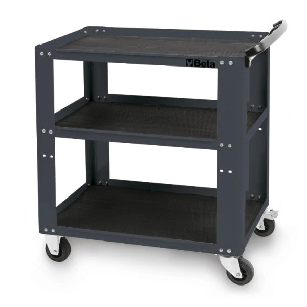 Beta Tools C51 3-Shelf Workshop Trolley with Rubber Tops - Image 3