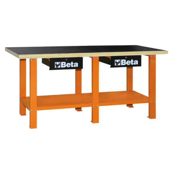 Beta Tools C56W Wood-Top Workbench, Steel Frame, 1200 kg