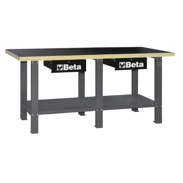 Beta Tools C56W Wood-Top Workbench, Steel Frame, 1200 kg - Image 2