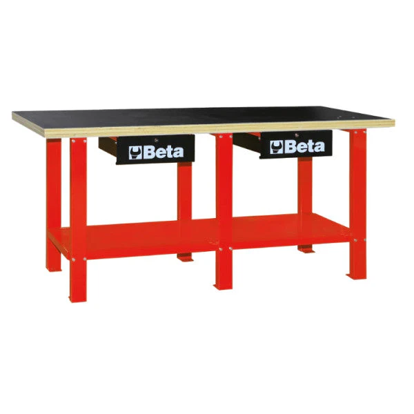 Beta Tools C56W Wood-Top Workbench, Steel Frame, 1200 kg - Image 3