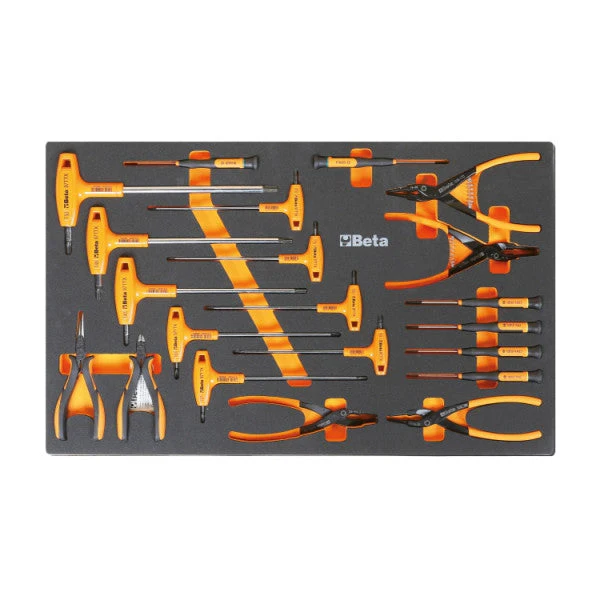 Beta Tools M62 Soft Foam Tray with 21-Piece Tool Assortment
