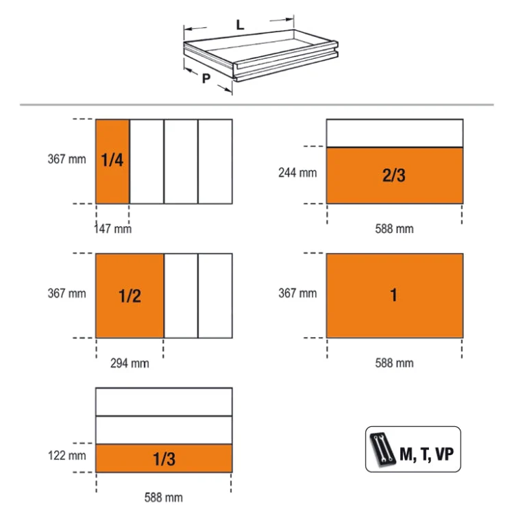 Beta Tools - RC55 M2 Fixed Module with 2 Drawers - Image 3