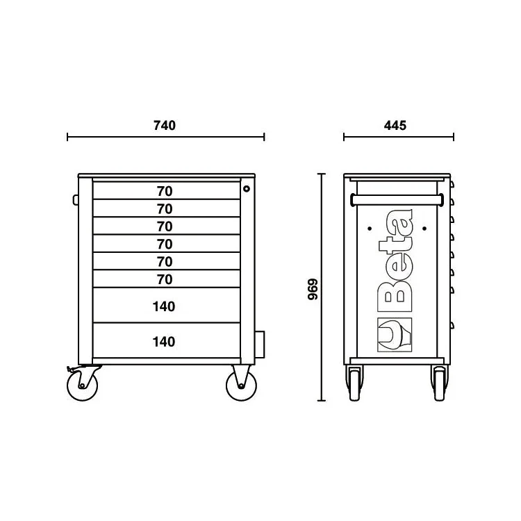 Beta Tools RSC24/8 Mobile Roller Cabinet with 8 drawers - Image 12