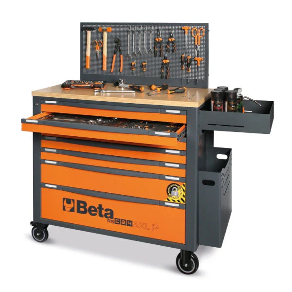 Beta Tools RSC24AXLP/7 Mobile Roller Cab 7 Drawers Wood Worktop - Image 6