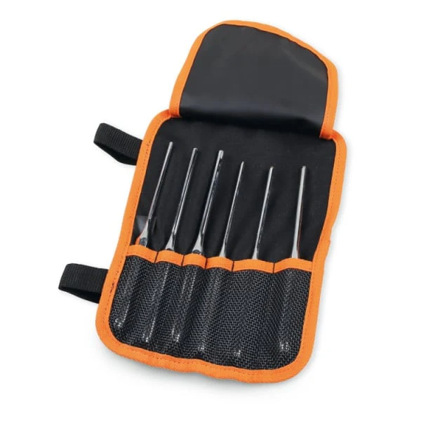 Beta Tools Set of Six Punches in Polyester Roll-Up Wallet