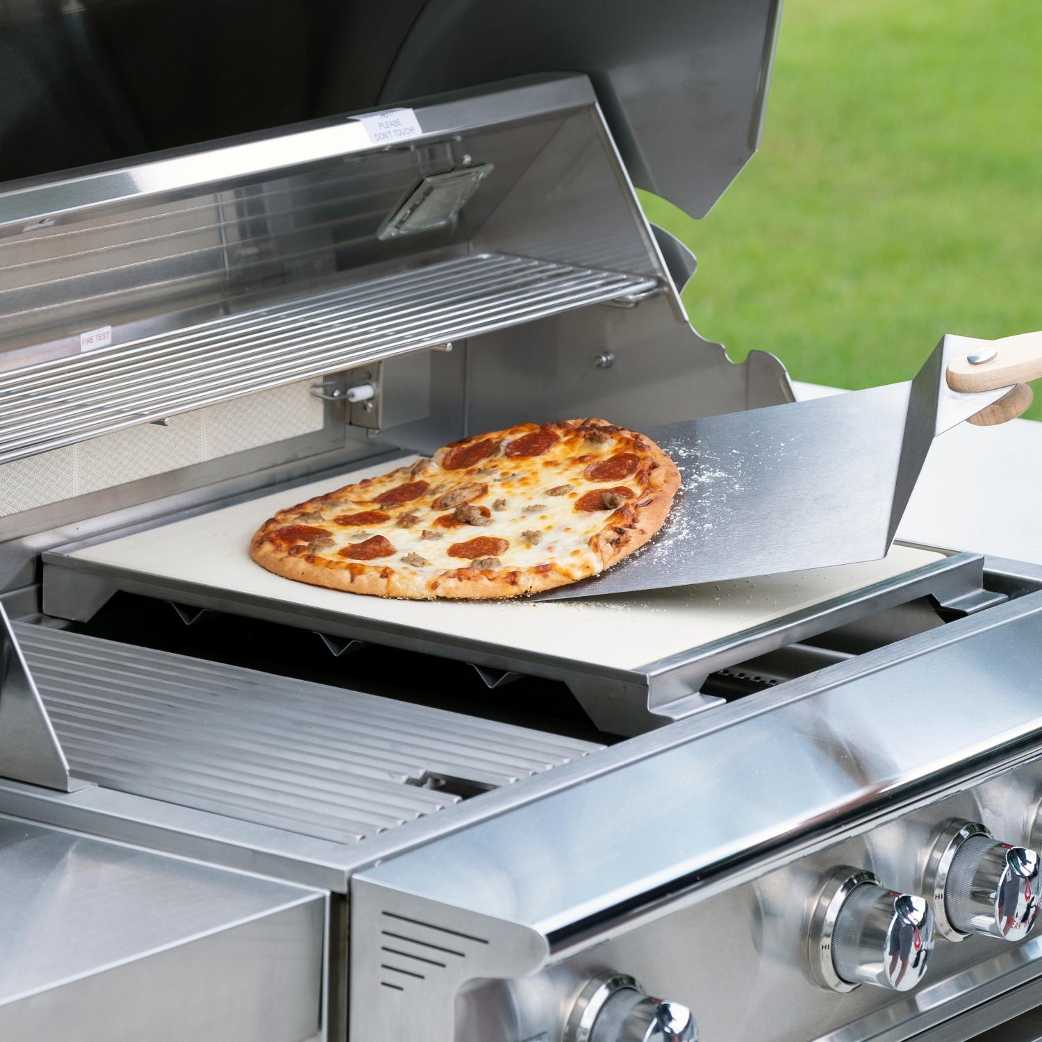 Blaze Professional 15-Inch Ceramic Pizza Stone With Stainless Steel Tray - BLZ-PRO-PZST-2