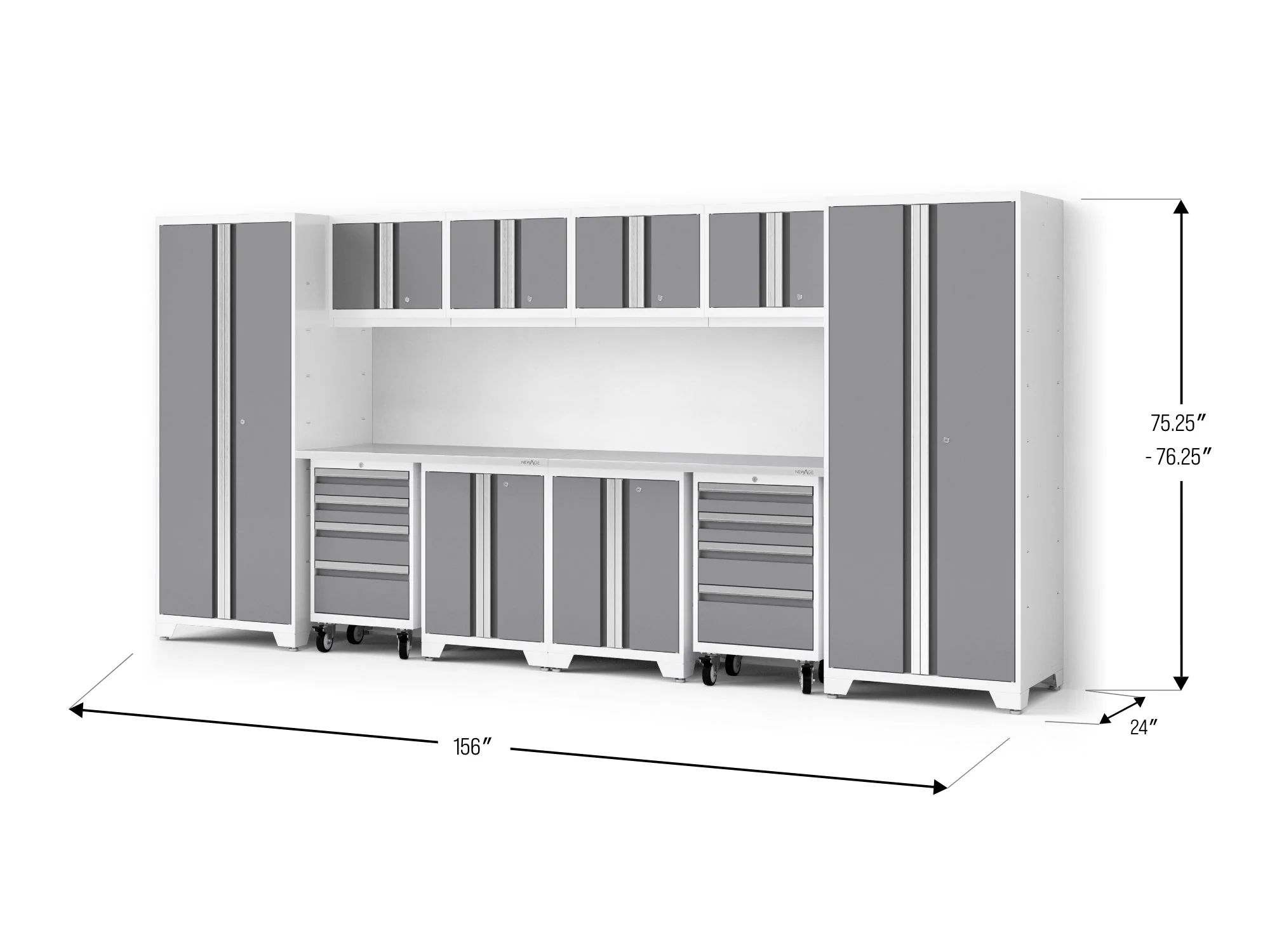 Newage Bold XL 12-Piece Garage Cabinet Set Heavy-Duty Steel Storage Solution - Image 37