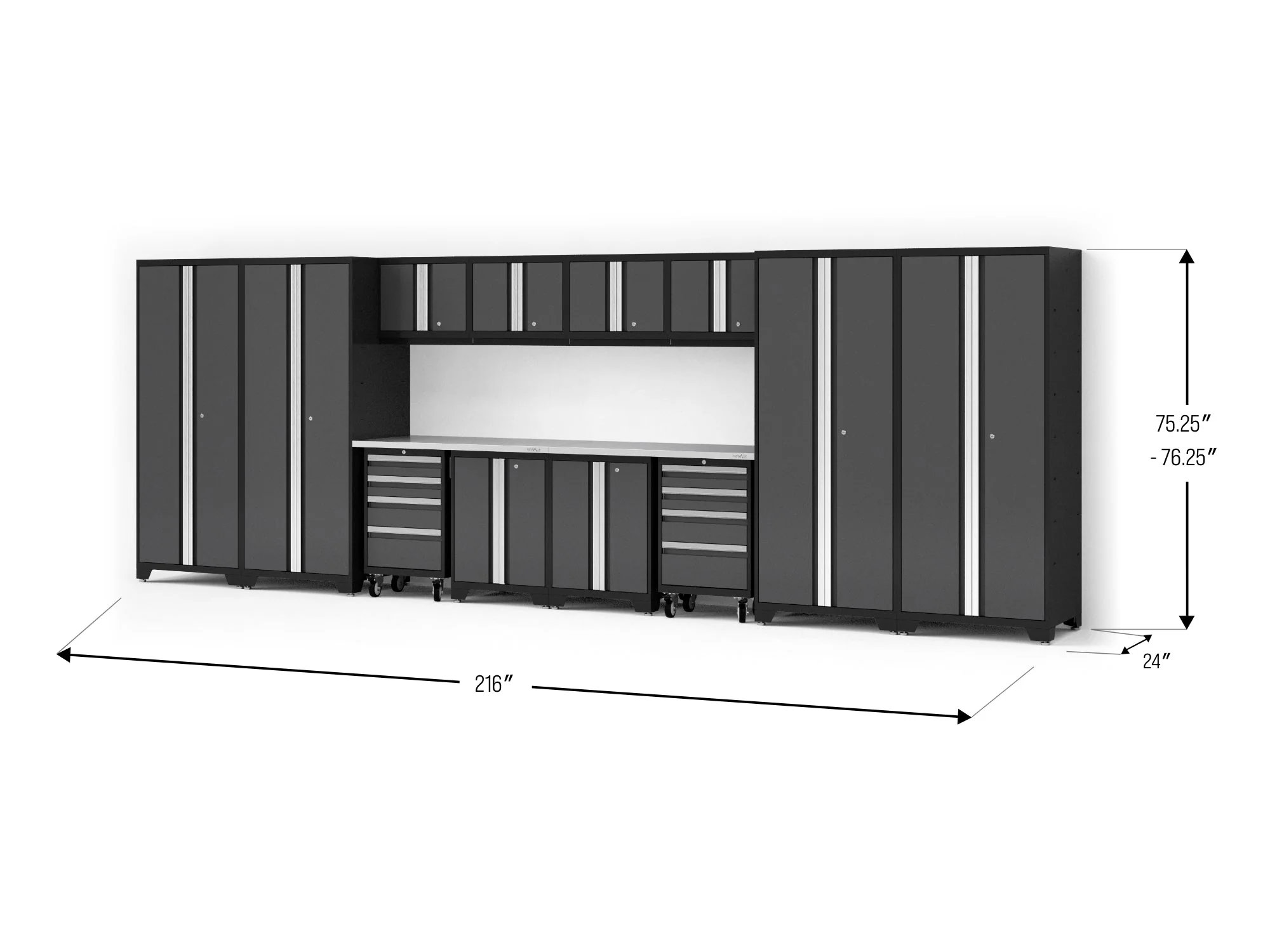 Newage Bold XL 14-Piece Heavy-Duty Steel Garage Cabinet Set with Deep Storage - Image 15